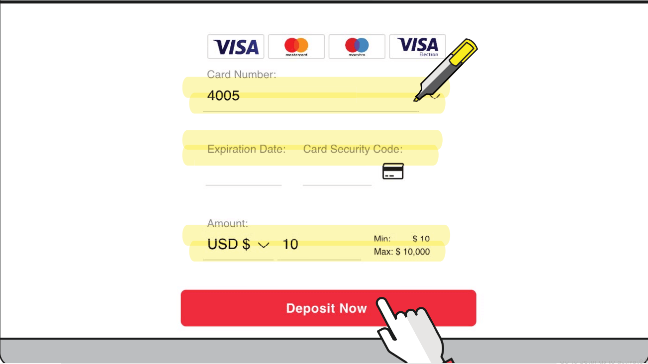 Kā noguldīt naudu Deriv